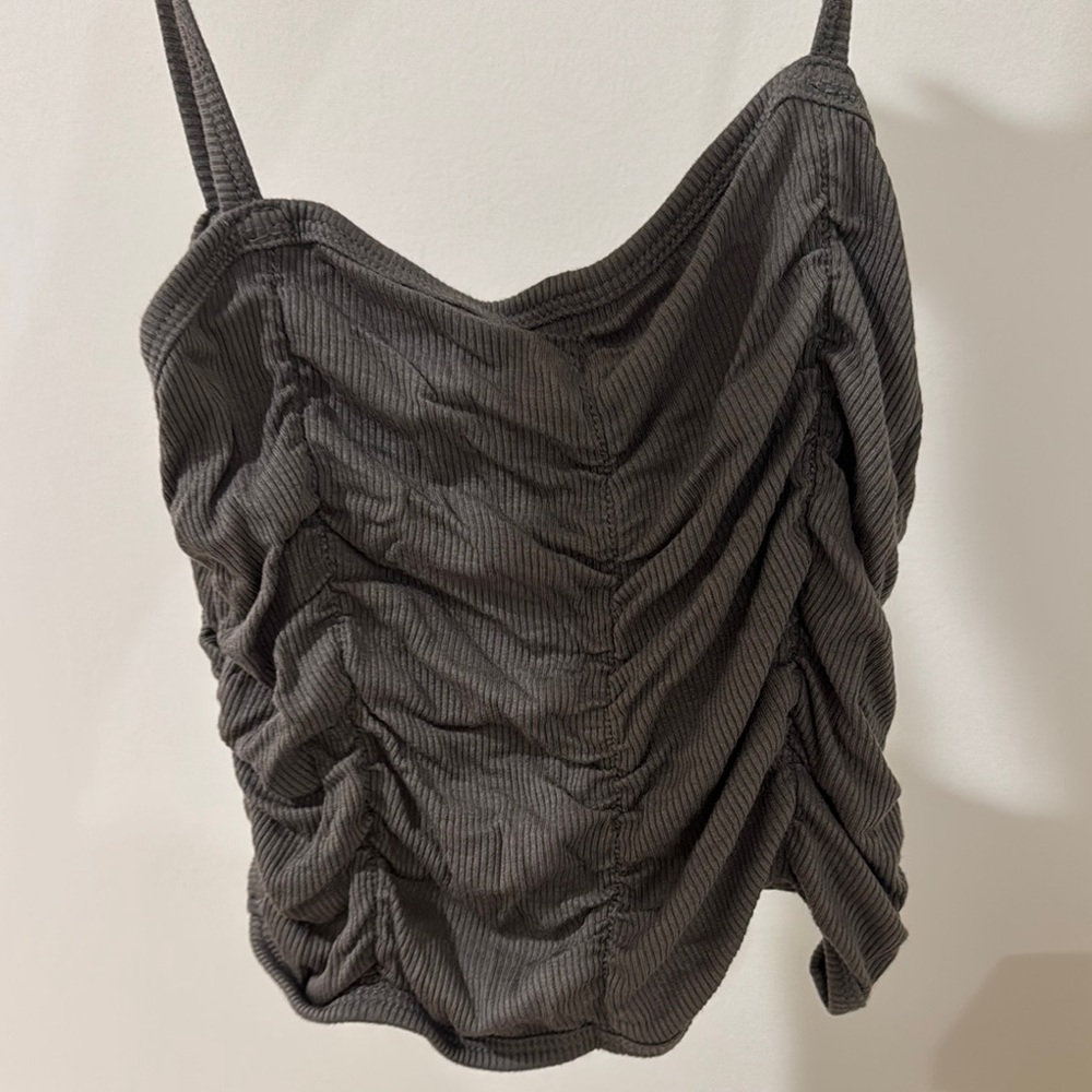Dress Forum Gray Ruched Camisole Top